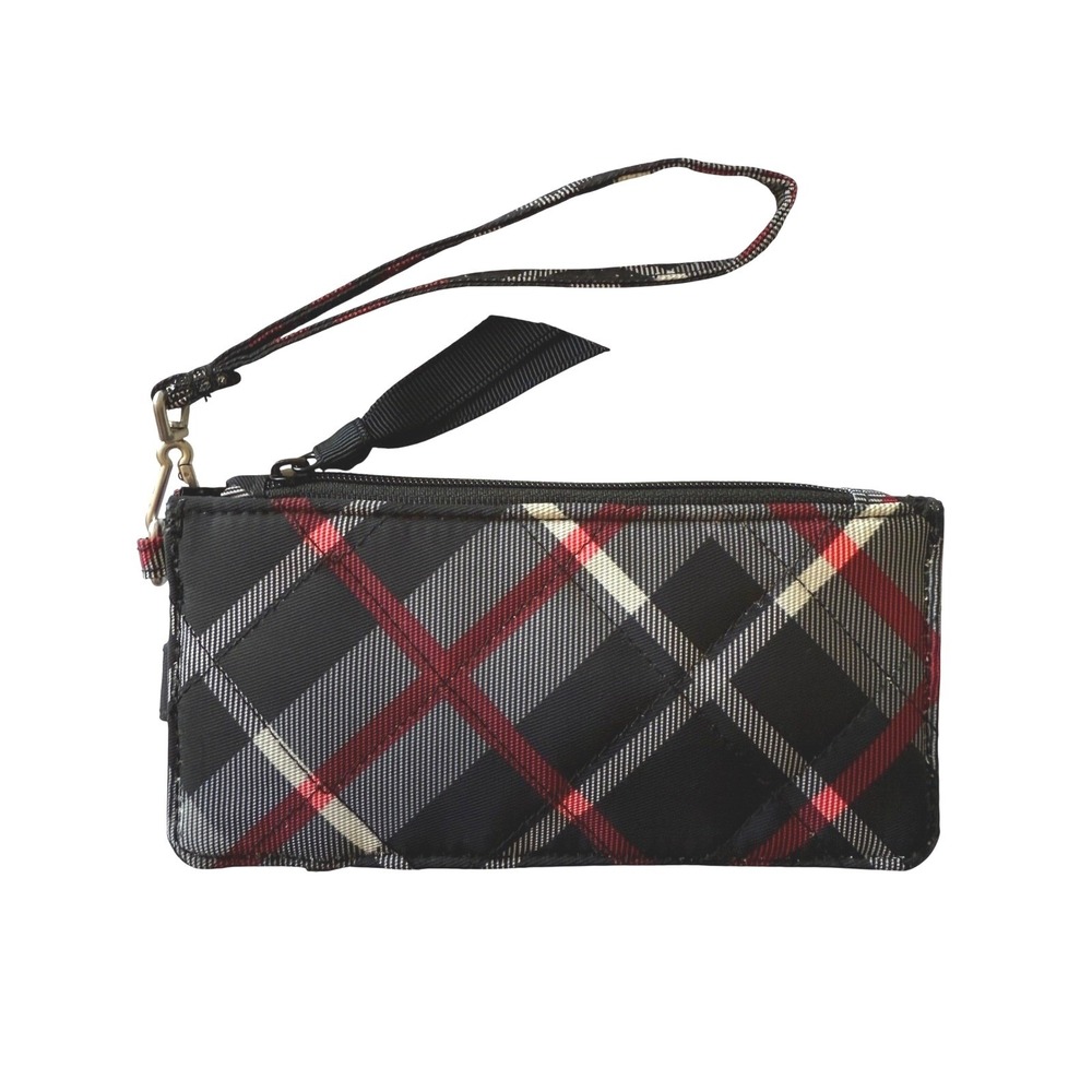 Vera Bradley RFID Wristlet Wallet Plaid ID Case Card Holder Travel Smart Preppy